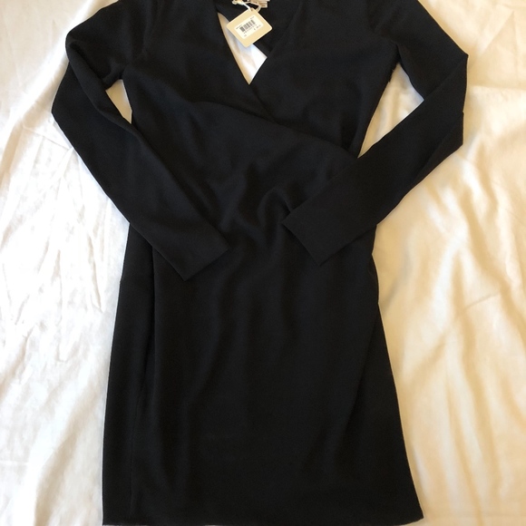 Haute Hippie Dresses & Skirts - NWT haute hippie Long-Sleeve V Neck LBD Size XS